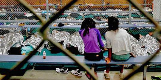 Children packed into cages at an immigration detention center in Texas