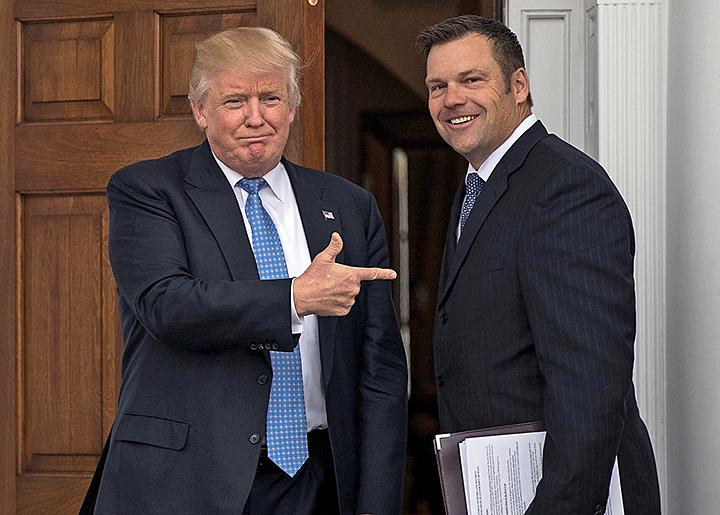 Donald Trump and Kansas Secretary of State Chris Kobach