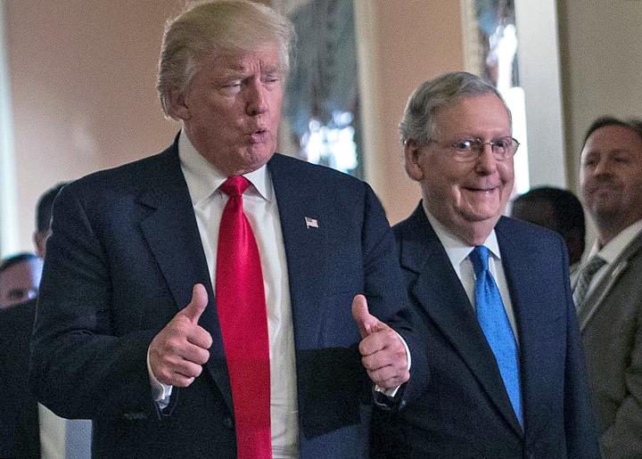 Trump with Senate Majority Leader Mitch McConnell in the U.S. Capitol