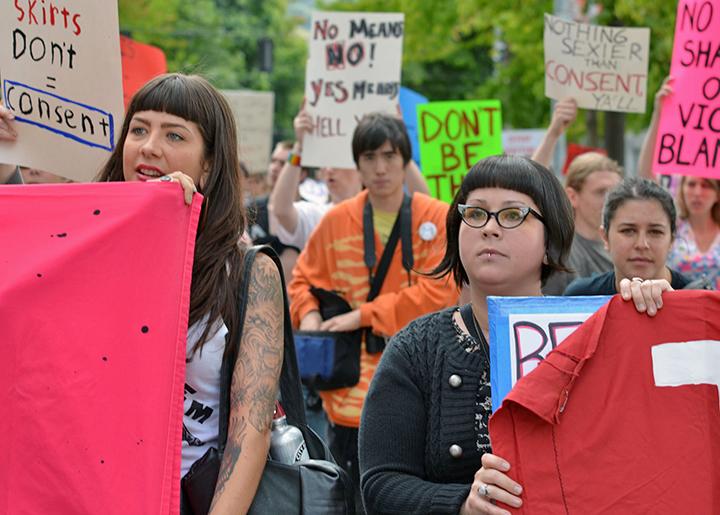 Marching against sexual violence in Seattle