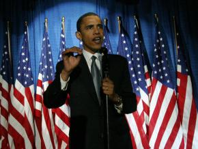 Barack Obama at a campaign appearance
