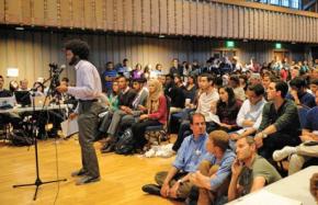 Students make the case for divestment during the ASUC meeting