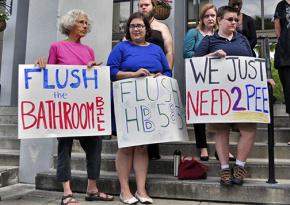 Protesters in Gainesville, Florida, raise their voice against an anti-trans bill