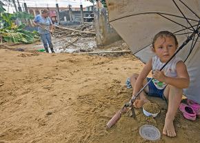 Families begin to rebuild after the hurricane in Patillas, Puerto Rico